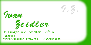 ivan zeidler business card